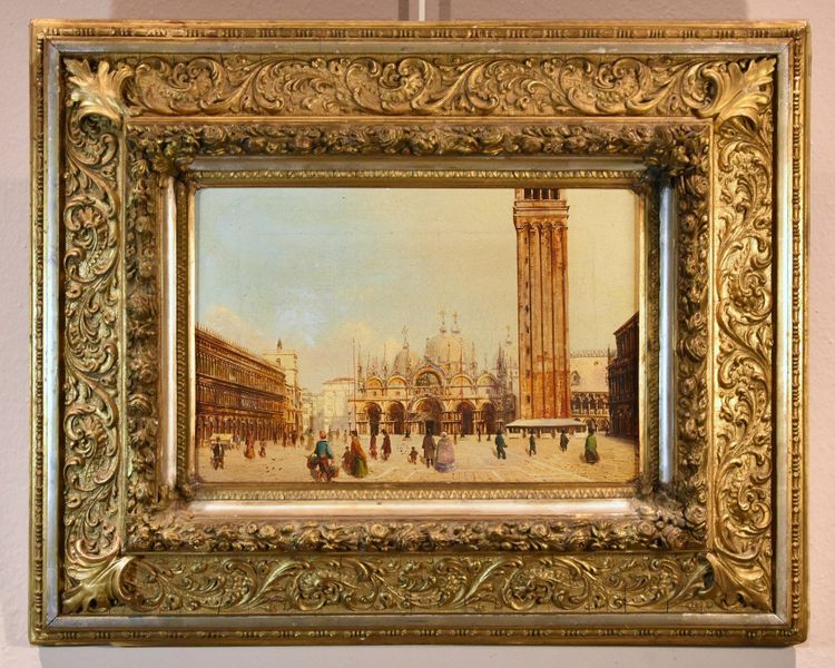 Ansicht Von Venedig Mit Dem Markusplatz, Vedutistischer Maler Des 19. Jahrhunderts