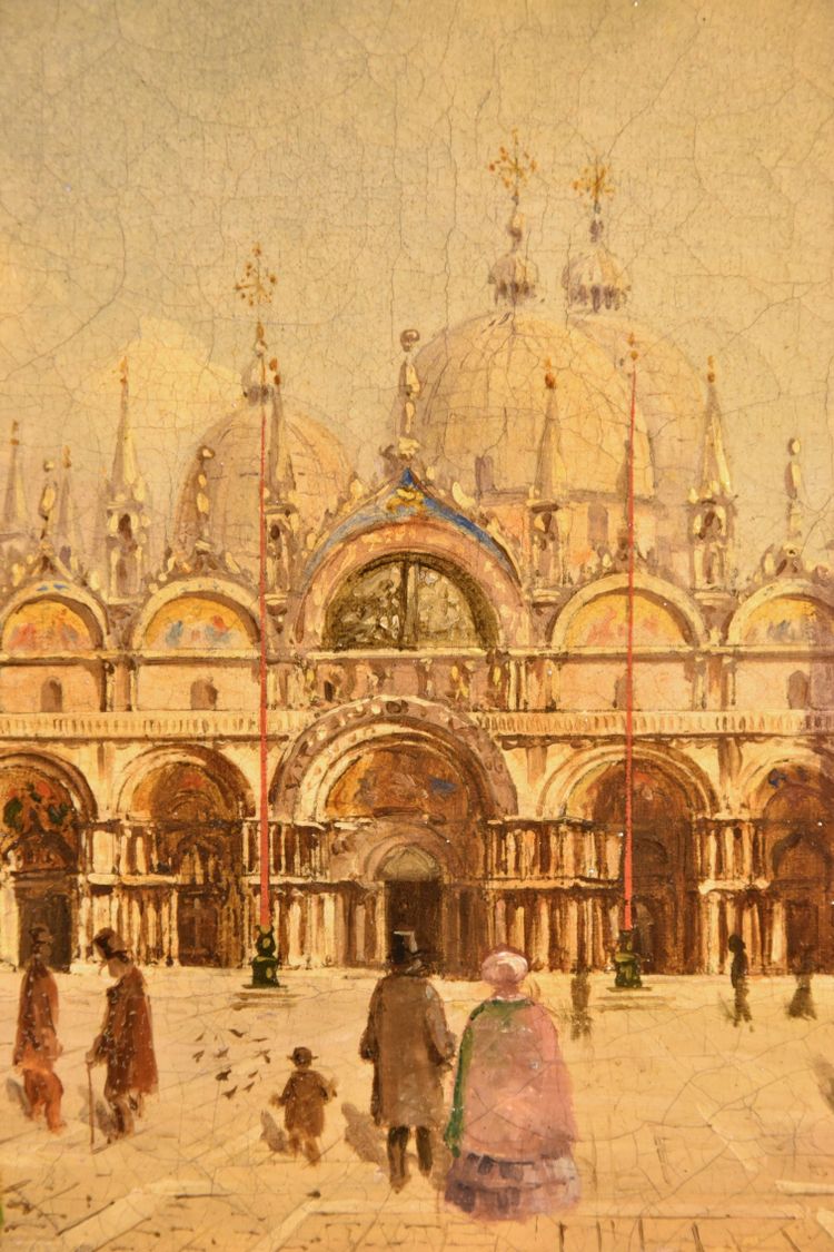 Ansicht Von Venedig Mit Dem Markusplatz, Vedutistischer Maler Des 19. Jahrhunderts