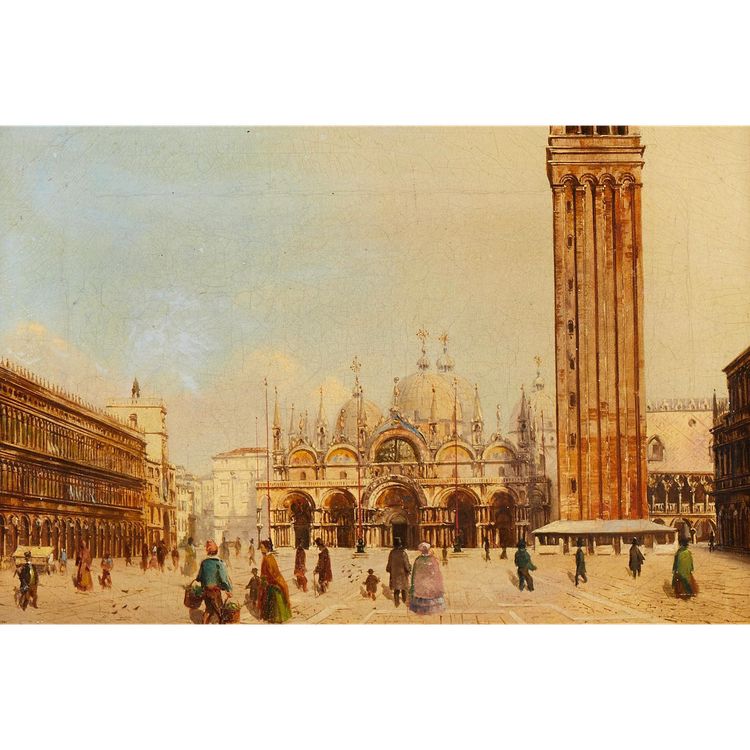 Ansicht Von Venedig Mit Dem Markusplatz, Vedutistischer Maler Des 19. Jahrhunderts