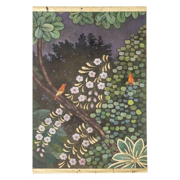 Painted canvas depicting birds in a country setting. LS6133675K