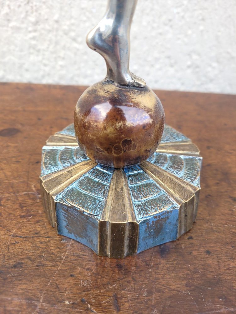 Danseuse Aux Balles En Bronze Argenté, Art Deco, 20th Century