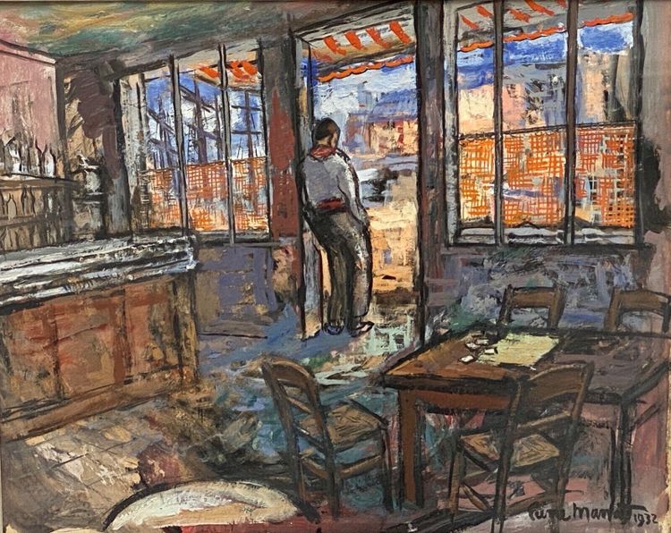 Dessin sur papier par Pierre Manat Bar marin 1932