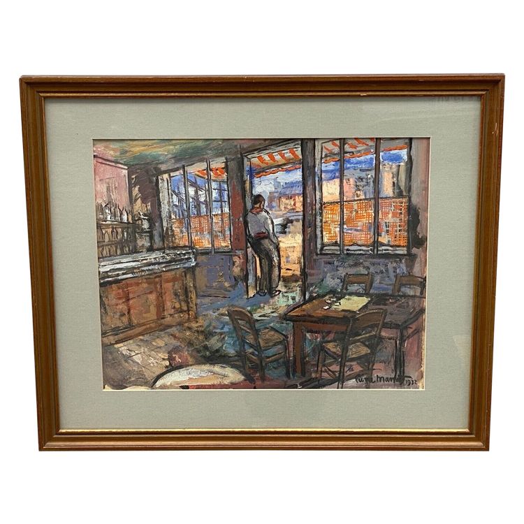 Dessin sur papier par Pierre Manat Bar marin 1932