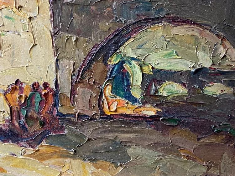 Gemälde signiert Louis PASTOUR 1876-1948 Blick auf die Brücke von Sospel (Provence)
