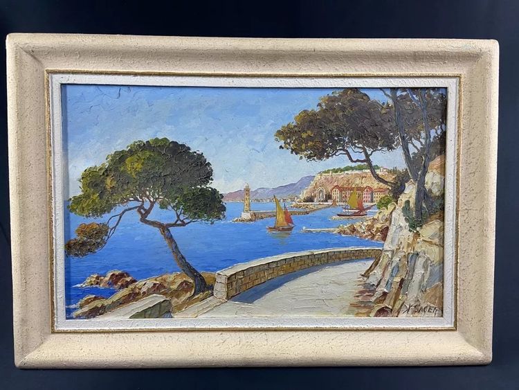 Signed Xavier SAGER 1881-1969 Route de Nice view of port Possible pair