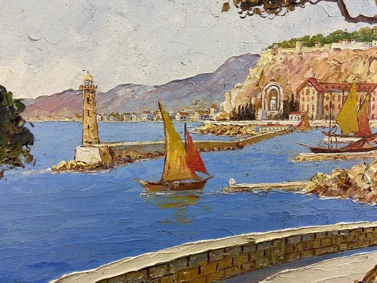 Signed Xavier SAGER 1881-1969 Route de Nice view of port Possible pair