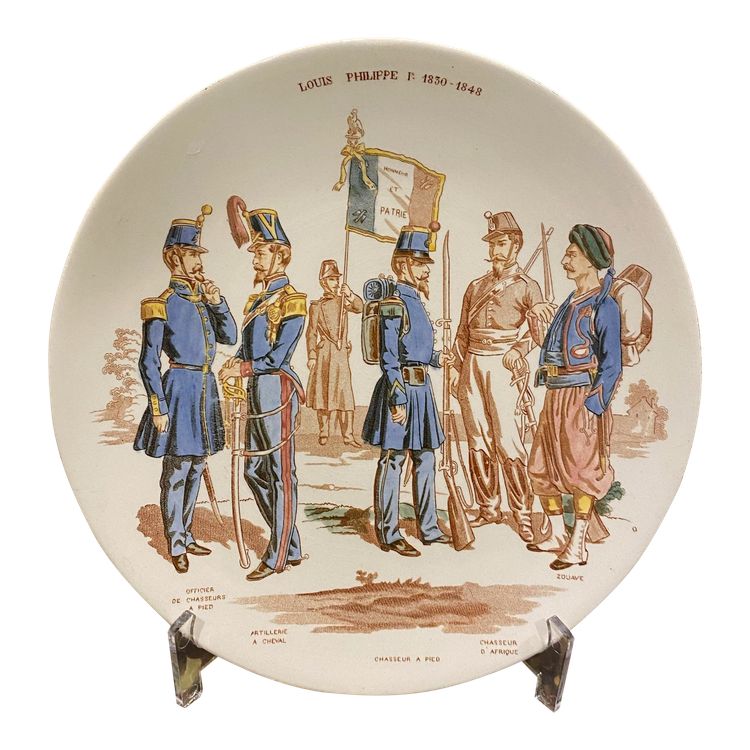 Assiette Sarreguemines, Militaires sous Louis-Philippe