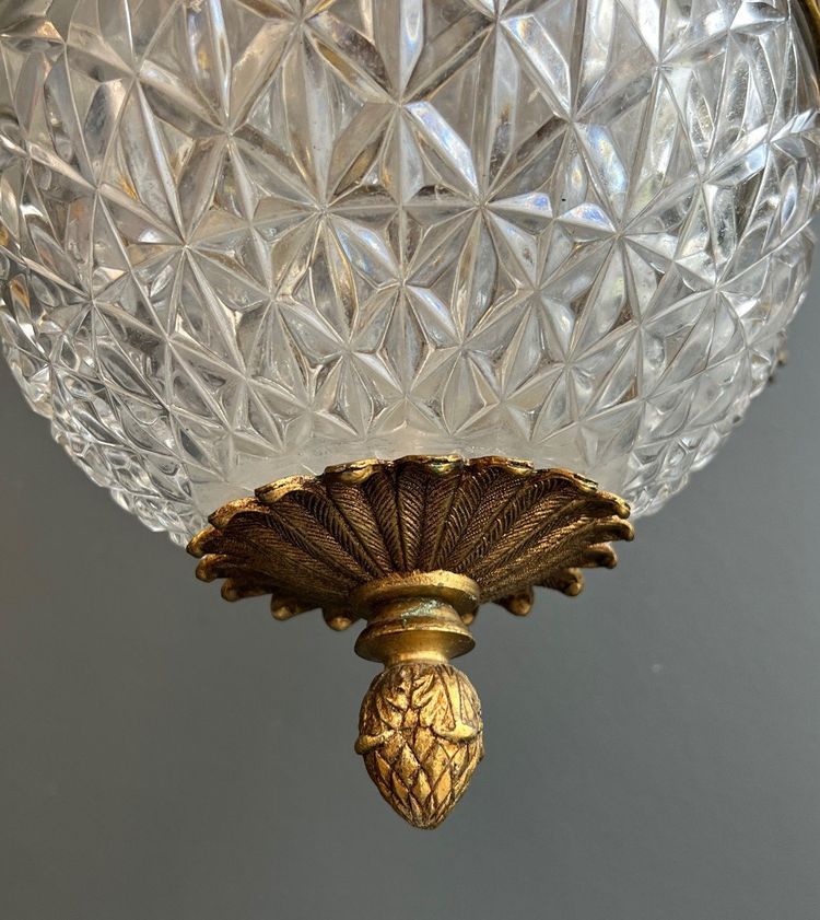 Empire Style Hot Air Balloon Chandelier in Bronze and Crystal with Arrow and Swan Neck Decor.