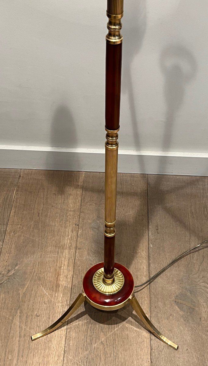 Brass and Plexiglass Floor Lamp in the Style of Maison Jansen