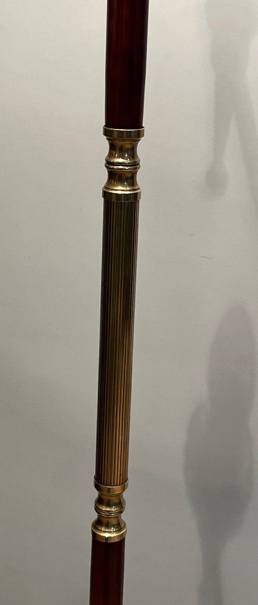 Brass and Plexiglass Floor Lamp in the Style of Maison Jansen