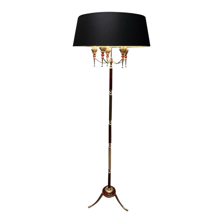 Brass and Plexiglass Floor Lamp in the Style of Maison Jansen