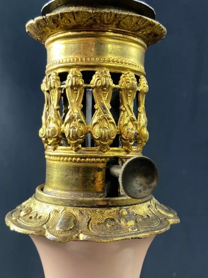 Pair of Old Paris porcelain lamps on bronze Louis-Philippe period 1830