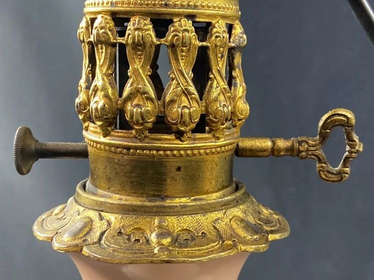 Pair of Old Paris porcelain lamps on bronze Louis-Philippe period 1830