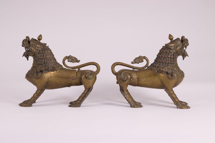 Pair Of Nepalese Simha Guardian Lions