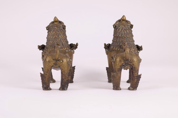 Pair Of Nepalese Simha Guardian Lions