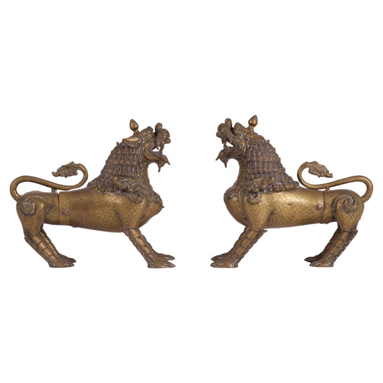Pair Of Nepalese Simha Guardian Lions