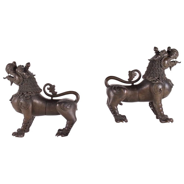 Coppia di leoni delle nevi di Simha Gardiens