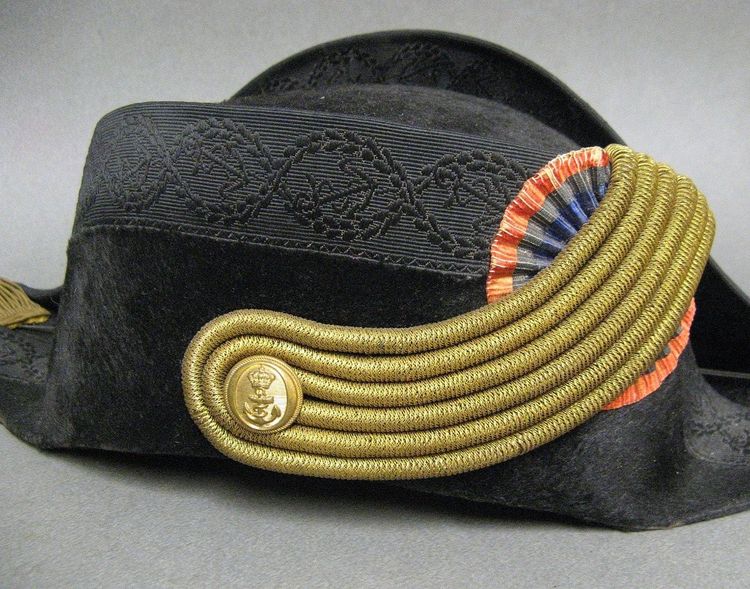 Bicorne da ufficiale della Marina Imperiale del Secondo Impero.