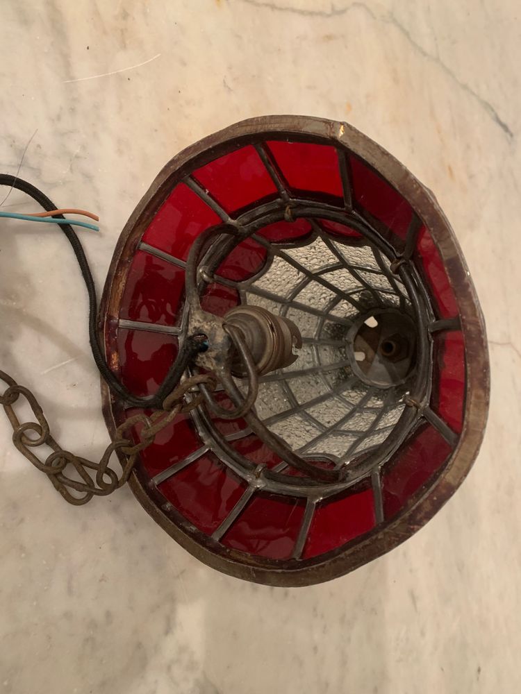 Small stained-glass hanging lamp