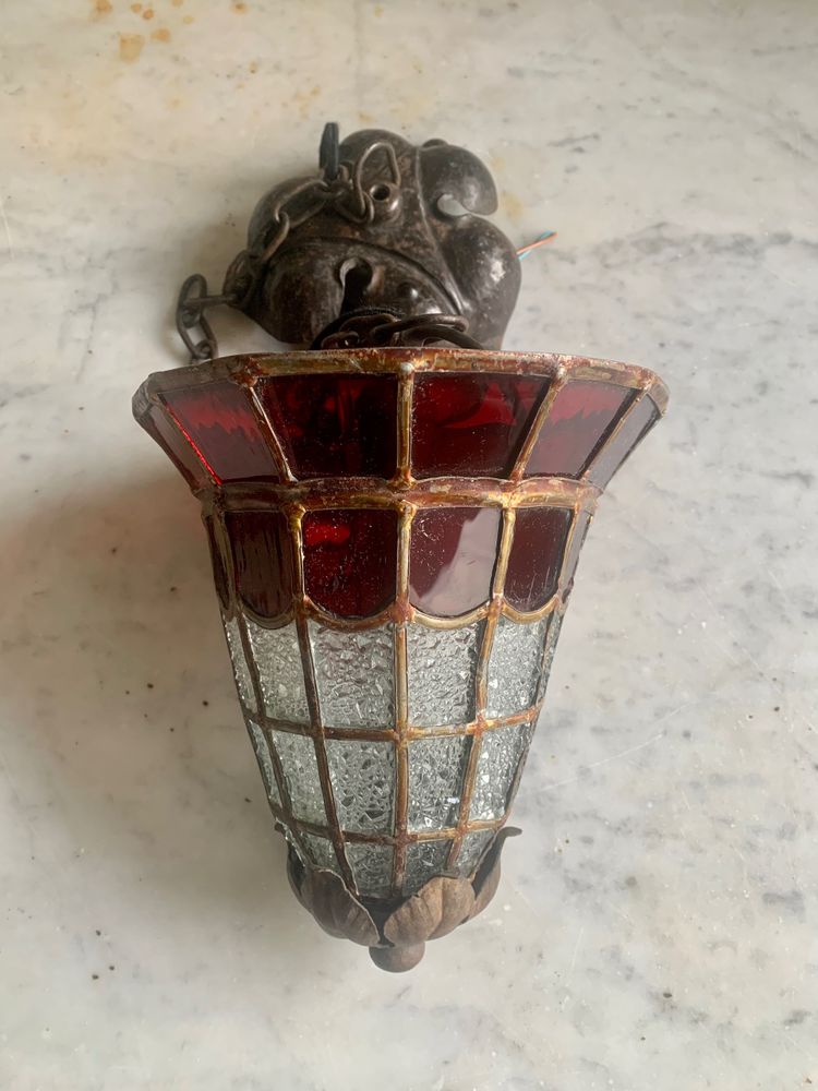 Small stained-glass hanging lamp