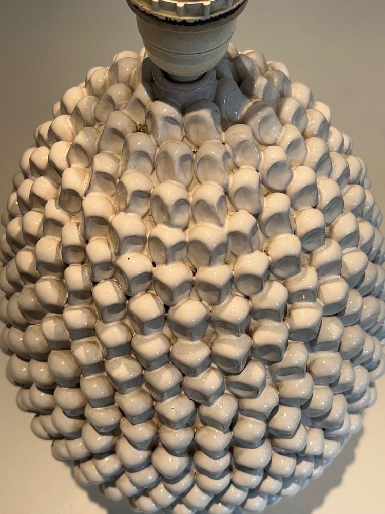 Pair of Important Ceramic Lamps. French work. Circa 1970