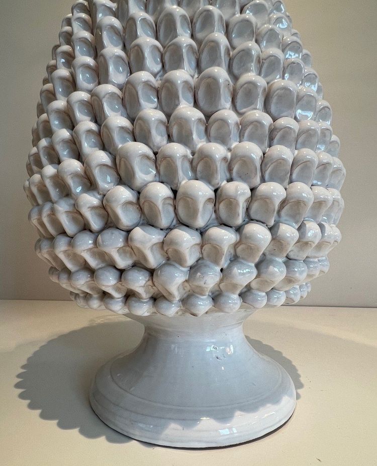 Pair of Important Ceramic Lamps. French work. Circa 1970