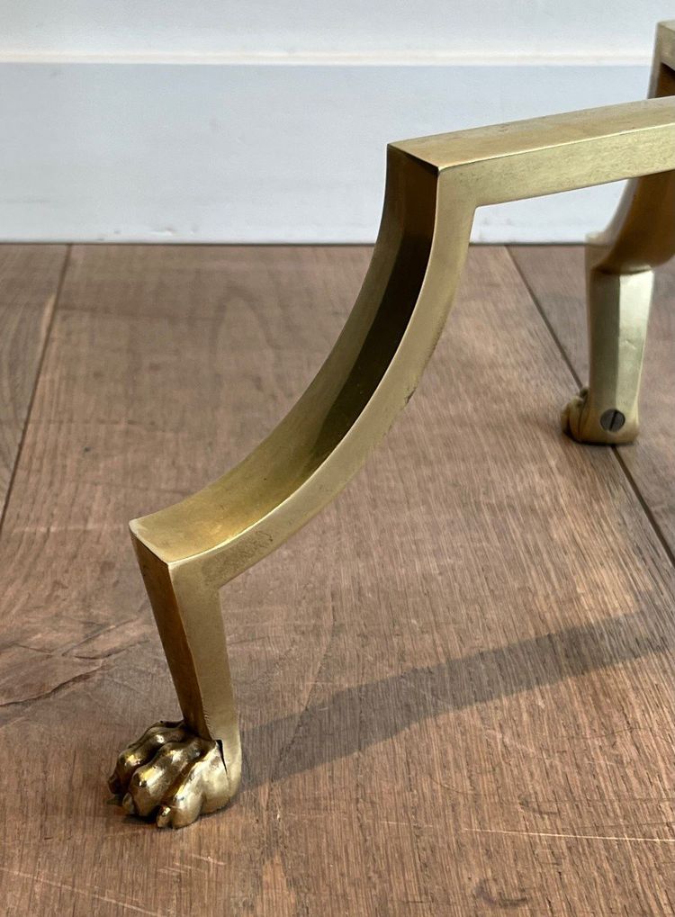 Brass reading lamp with removable, height-adjustable arm.