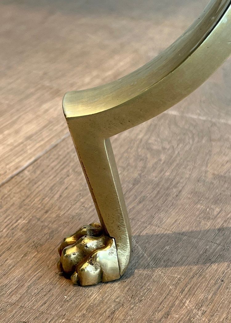 Brass reading lamp with removable, height-adjustable arm.