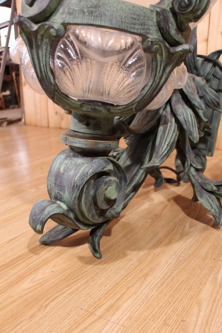 Pair of Cast Iron Wall Lights, After Models Of The Alexander III Bridge