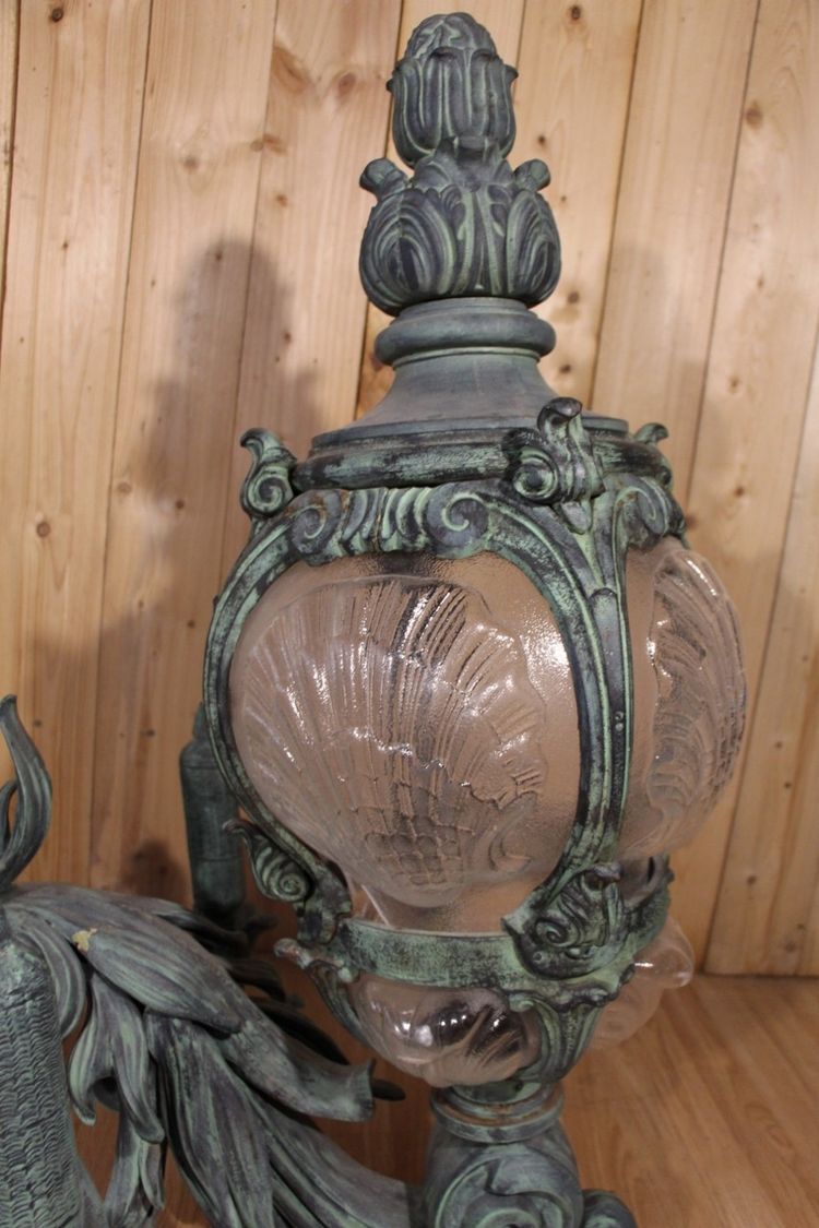Pair of Cast Iron Wall Lights, After Models Of The Alexander III Bridge