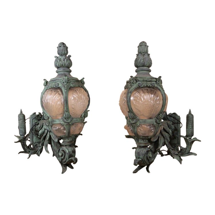 Pair of Cast Iron Wall Lights, After Models Of The Alexander III Bridge