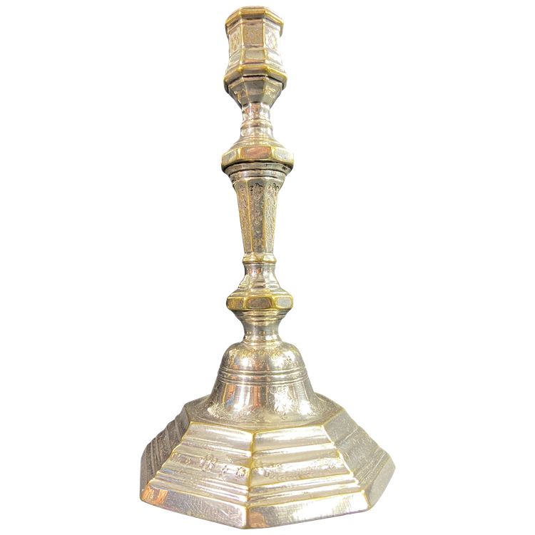 XVIII. Regency Fackel Kerzenhalter aus versilberter Bronze mit ziseliertem Blumendekor