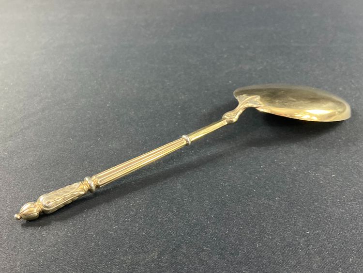 Regency-style ice-cream scoop in silver vermeil signed PUIFORCAT