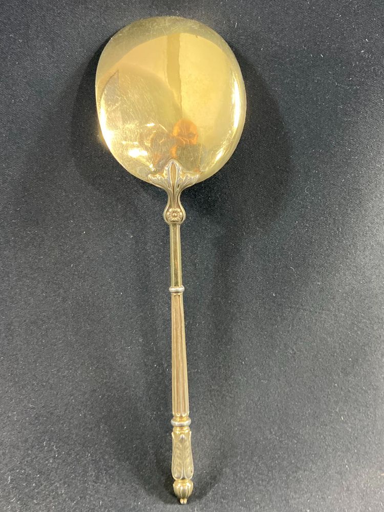 Regency-style ice-cream scoop in silver vermeil signed PUIFORCAT
