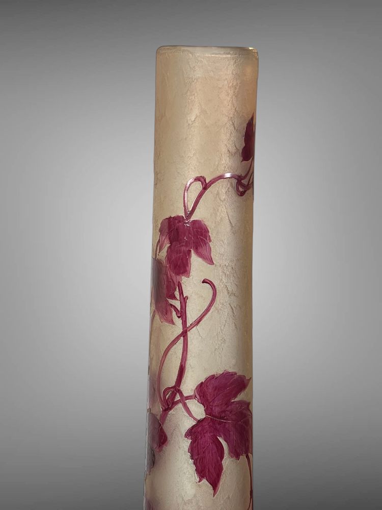 IMPORTANT OVOIDE VASE SIGNIERT LEGRAS IN GIEFERGLAS MIT MÛRIERDECK 65 CM HOCH