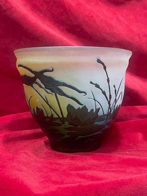 Coupe Vase Emile Gallé Décor Aux Nénuphars Art Nouveau Ecole De Nancy