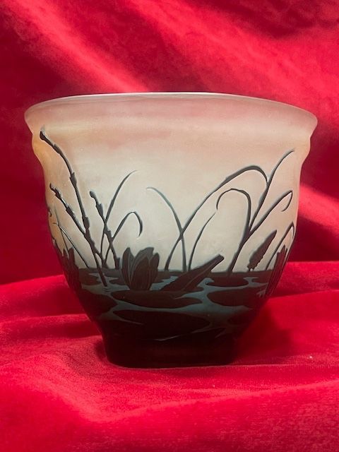 Coupe Vase Emile Gallé Décor Aux Nénuphars Art Nouveau Ecole De Nancy