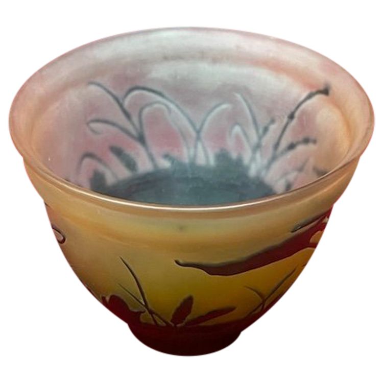 Coupe Vase Emile Gallé Décor Aux Nénuphars Art Nouveau Ecole De Nancy