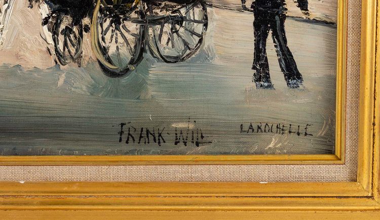 Franck Will (1900-1951) Place de la Grosse Horloge a La Rochelle olio su tela 1925-1930 ca.