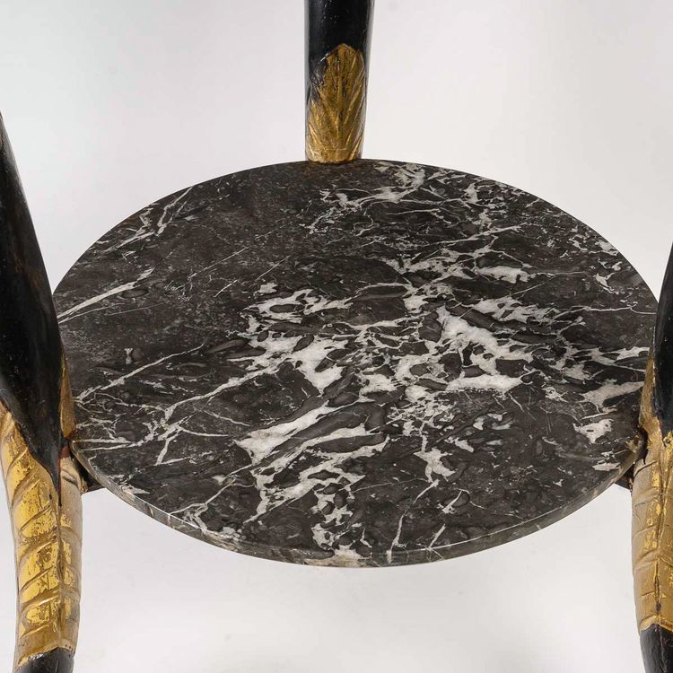 Black lacquered pedestal table decorated with eagle heads Consulat period (1799-1804)