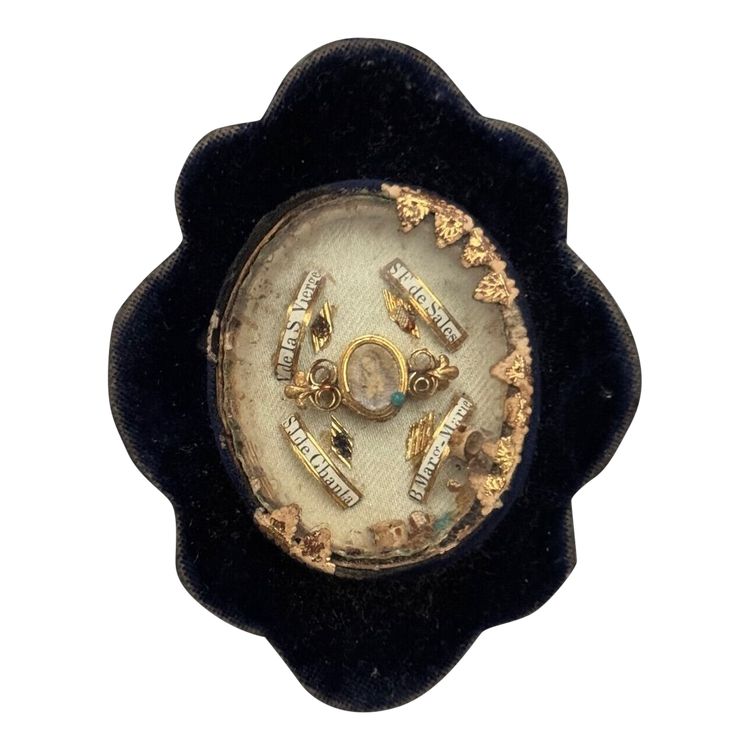 Reliquary 19th century Ste Vierge Ste J. de Chantal St F. de Sales Marg-Marie