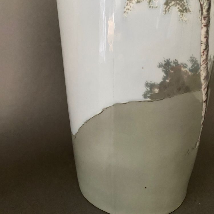 Coppia di vasi da paesaggio in porcellana Jaeger & Co Baviera Germania