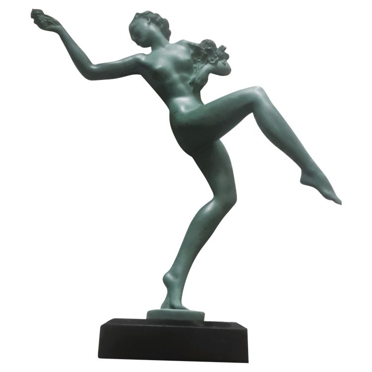 Scultura Art Déco Statuetta Fayral Pierre Le Faguays 1930