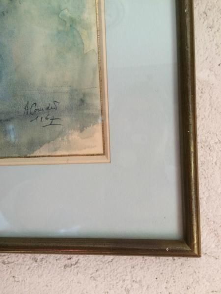 SUPERBE AQUARELLE SOUS VERRE SIGNÉE DE " A COUDERT " LE BOUQUET DE FLEURS "