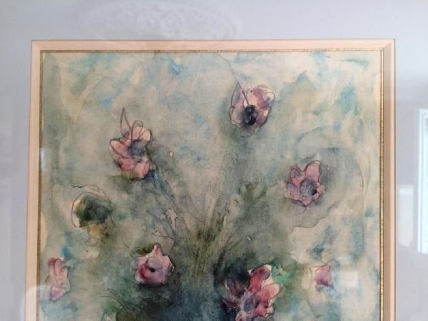 SUPERBE AQUARELLE SOUS VERRE SIGNÉE DE " A COUDERT " LE BOUQUET DE FLEURS "