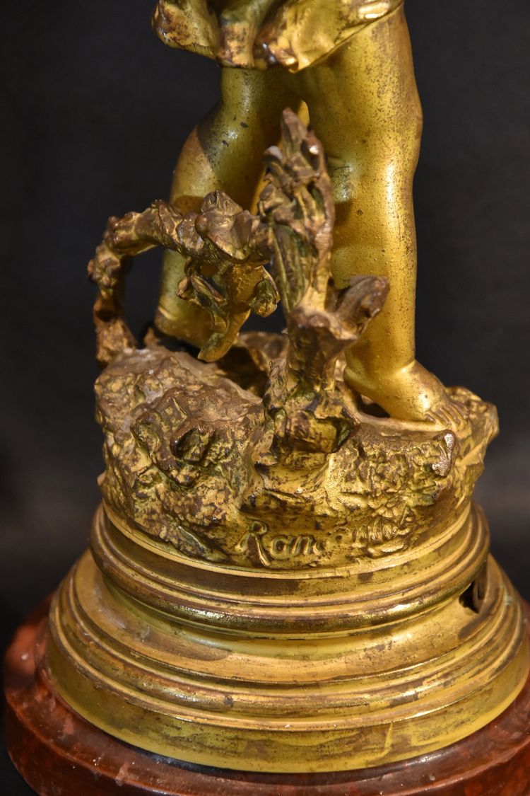Paar Kerzenhalter Aus Bronze, Ernest Rancoulet (Bordeaux 1842 - 1905) Signatur