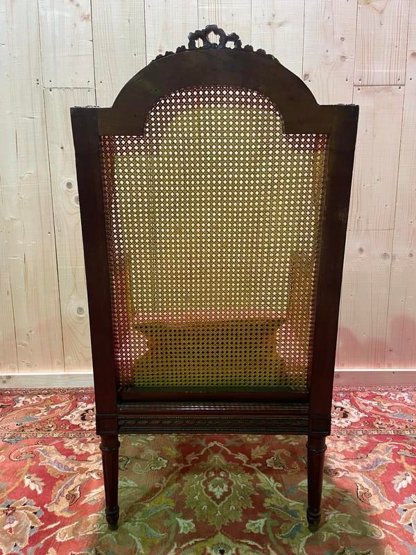 Bergère - Sessel im Louis XVI-Stil aus Rohrgeflecht