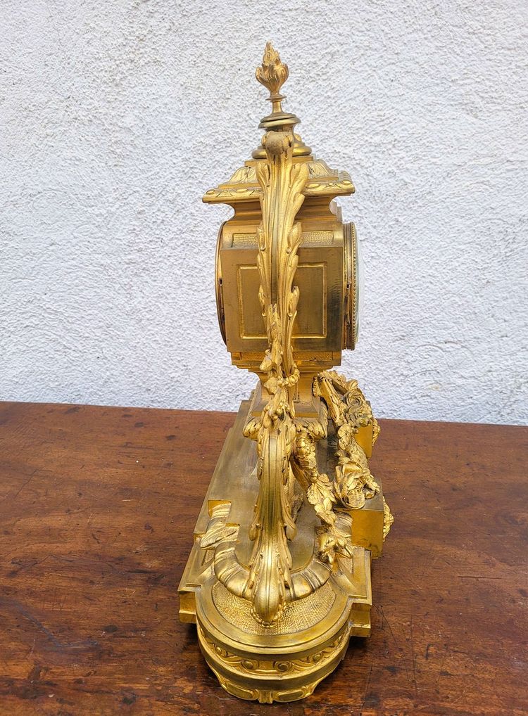 Pendule En Bronze Doré, Napoléon III, XIXème Siècle
