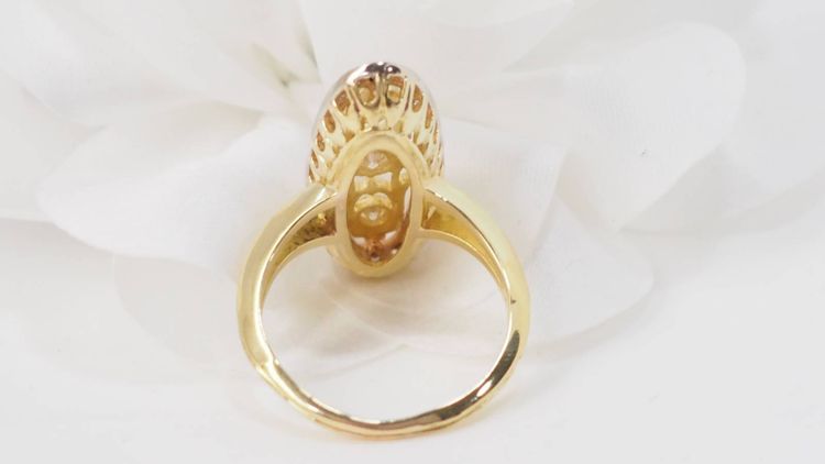 Anello Marquise in oro bicolore e diamanti
