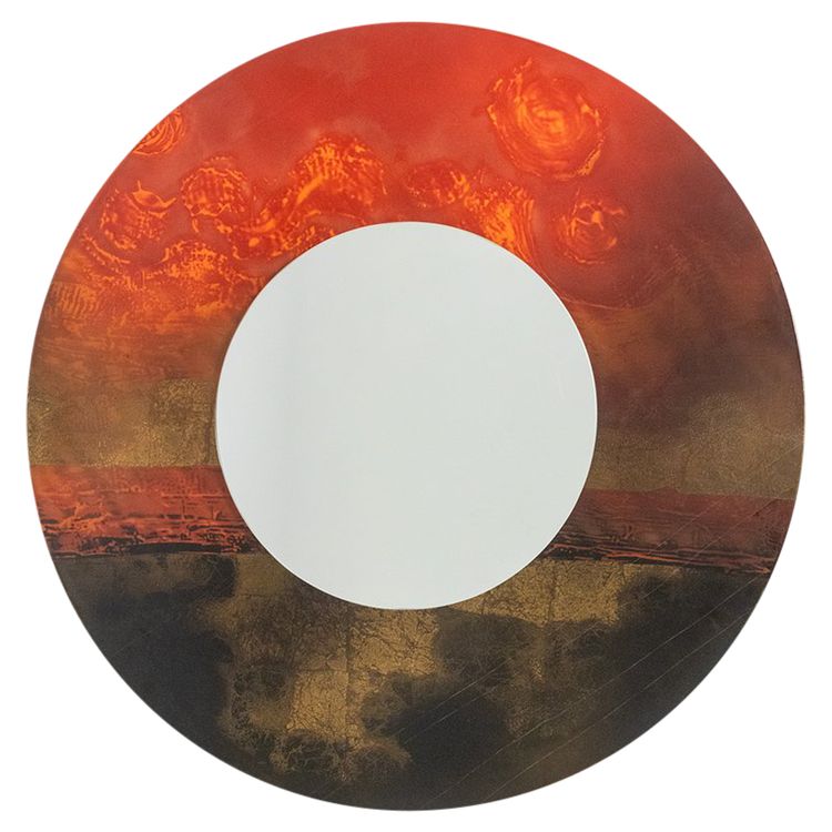 Ginette Clement. Miroir rond en laque. Année 1966. LS6146181A